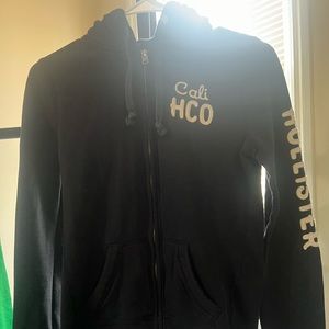 Navy blue Hollister zip up hoodie